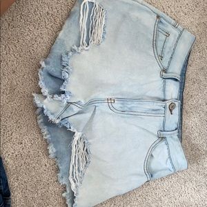 High waisted jean shorts